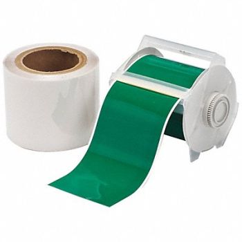 BRADY Floor Tape Clear/Green 4 inx100 ft Roll, 12A023