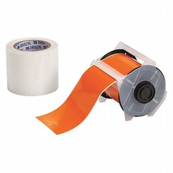 BRADY Floor Tape Clear/Orange 4 inx100 ft Roll, 12A024