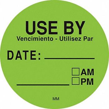 DAYMARK Use By Label Green PK500, 12A235