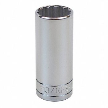 SK PROFESSIONAL TOOLS Socket Steel Chrome 13/16 in, 12A333