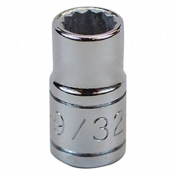 SK PROFESSIONAL TOOLS Socket Steel Chrome 9/32 in, 12A365