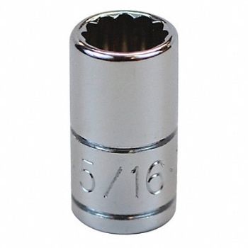 SK PROFESSIONAL TOOLS Socket Steel Chrome 5/16 in, 12A366