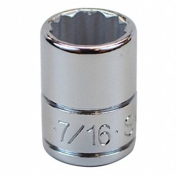 SK PROFESSIONAL TOOLS Socket Steel Chrome 7/16 in, 12A369
