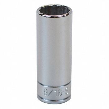 SK PROFESSIONAL TOOLS Socket Steel Chrome 9/16 in, 12A388
