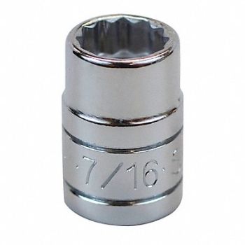 SK PROFESSIONAL TOOLS Socket Steel Chrome 7/16 in, 12A432