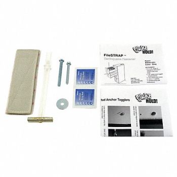 QUAKEHOLD! File Cabinet Fastener Strap Gray, 12C169