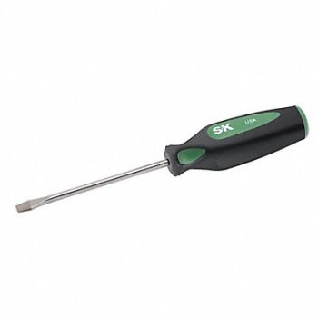 SK PROFESSIONAL TOOLS Screwdriver Slotted 1/8x3 Round w/Hex, 12C456