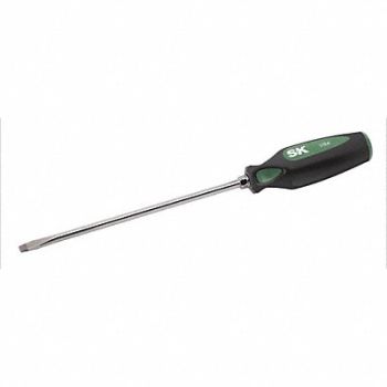SK PROFESSIONAL TOOLS Screwdriver Slotted 1/4x8 Round w/Hex, 12C465