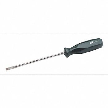 SK PROFESSIONAL TOOLS Screwdriver Slotted 3/16x6 Round w/Hex, 12C497