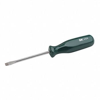 SK PROFESSIONAL TOOLS Screwdriver Slotted 3/16x4 Round w/Hex, 12C498