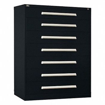 VIDMAR Mod Drawer Cab 59 H 7 Drawer Black, 12C791