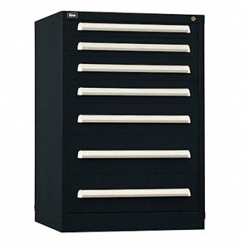 VIDMAR Mod Drawer Cab 44 H 7 Drawer Black, 12C799