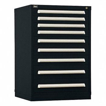 VIDMAR Mod Drawer Cab 44 H 9 Drawer Black, 12C802