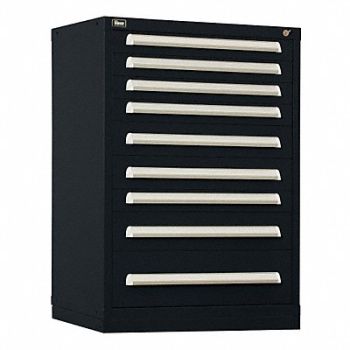 VIDMAR Mod Drawer Cab 44 H 9 Drawer Black, 12C803
