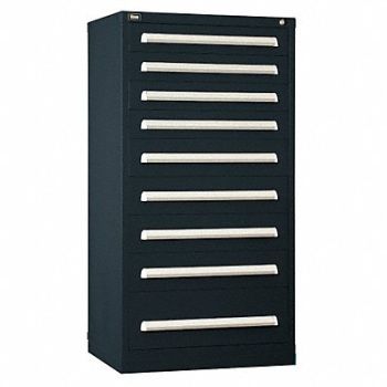 VIDMAR Mod Drawer Cab 59 H 9 Drawer Black, 12C810