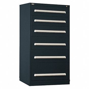 VIDMAR Mod Drawer Cab 59 H 6 Drawer Black, 12C813