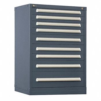 VIDMAR Mod Drawer Cab 44 H 9 Drawer Light Gray, 12C829