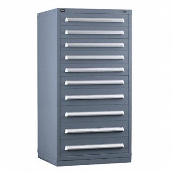 VIDMAR Mod Drawer Cab 59 H 10 Drawer Light Gray, 12C834