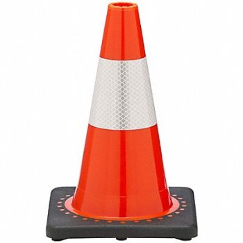 GRAINGER APPROVED Traffic Cone 1.5 lb Orange Cone Color, 53WN50
