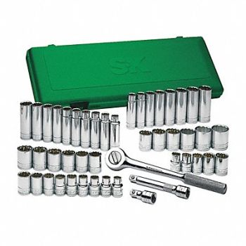 SK PROFESSIONAL TOOLS Skt Wrch St Chrm 12Pt 1/2 - 1 1/8 in, 12D205
