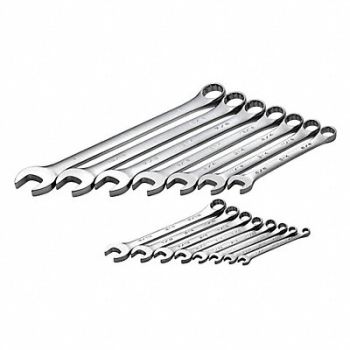 SK PROFESSIONAL TOOLS Combo Wrench St Steel Chrome Stnrd Ofst, 12D212