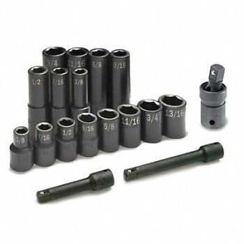 SK PROFESSIONAL TOOLS Impct Skt St Steel Blk Oxd 3/8 to 3/4 in, 12D216