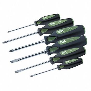 SK PROFESSIONAL TOOLS Screwdriver Set Slotted/Phillips 6 Pc, 12D230