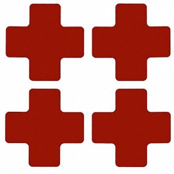 BRADY G5702 Floor Tape Red 2 inx5 in Cross PK20, 12D540