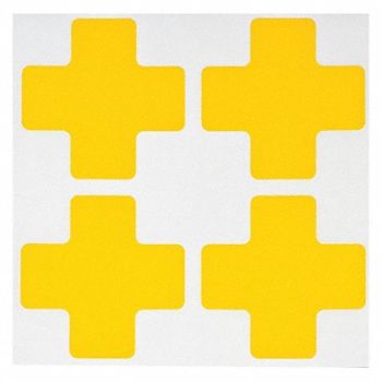 BRADY G5702 Floor Tape Yellow 2 inx5 in Cross PK20, 12D542