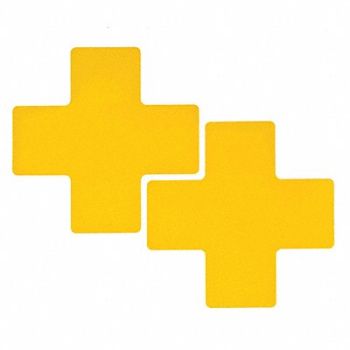 BRADY Floor Tape Yellow 3 inx8 in Cross PK20, 12D548