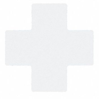 BRADY Floor Tape White 4 inx10 in Cross PK20, 12D553