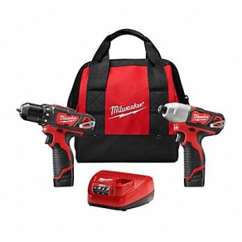 MILWAUKEE Cordless Combination Kit 2 Tools 12V DC, 12E731