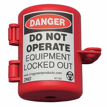 ZING Plug Lockout Red 9/16 Shackle dia., 617C24