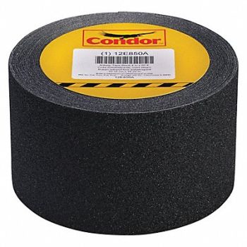 CONDOR AntiSlip Tape 60 ftLx4 inW BLK 80 Grit, 12E850
