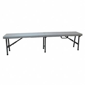 GRAINGER APPROVED Bench Center Folding Blow Molded Gray, 12F619