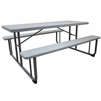 GRAINGER APPROVED Picnic Table 72 W x60 D, 12F621