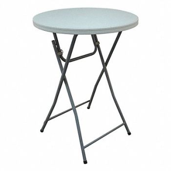 GRAINGER APPROVED Fldg Cocktail Tbl Round Plythlyn 32 Dia, 12F622
