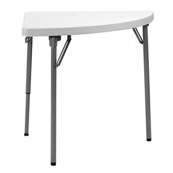 GRAINGER APPROVED Fldg Tbl Quarter Rnd Plythlyn 30 L 30 W, 12F633