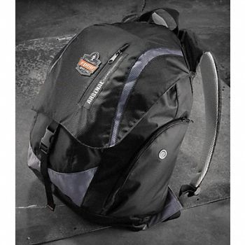 ERGODYNE Backpack 18 x18-1/2 x11 In 5 Pockets Blk, 12F756
