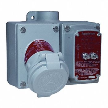 APPLETON ELECTRIC Pin Sleeve Receptacle w/GFCI 20A 3P 2W, 12G227