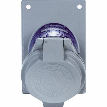 APPLETON ELECTRIC Receptacle 20A 3P 2W Alum UL 125/250VAC, 12G228