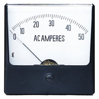 GRAINGER APPROVED Analog Panel Meter AC Current 0-50 AC A, 12G386