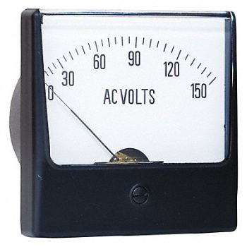 GRAINGER APPROVED Analog Panel Meter AC Voltage 0-150 AC V, 12G404