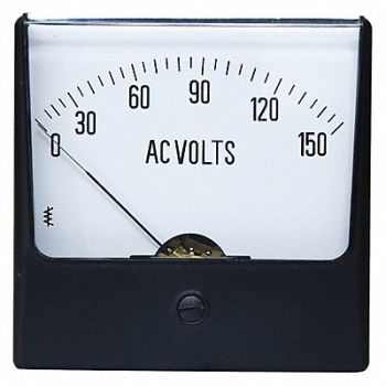 GRAINGER APPROVED Analog Panel Meter AC Voltage 0-150 AC V, 12G406
