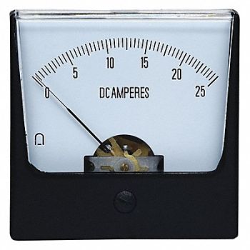 GRAINGER APPROVED Analog Panel Meter DC Current 0-25 DC A, 12G419