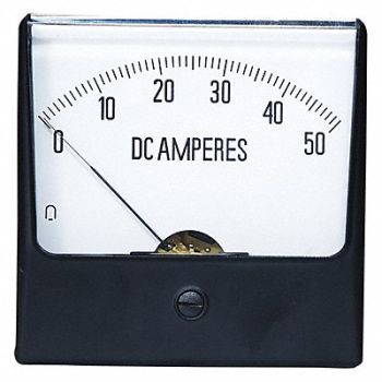GRAINGER APPROVED Analog Panel Meter DC Current 0-50 DC A, 12G423