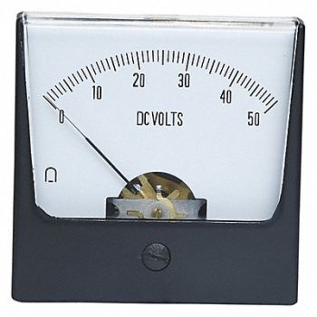 GRAINGER APPROVED Analog Panel Meter DC Voltage 0-50 DC V, 12G441