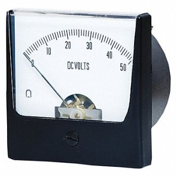 GRAINGER APPROVED Analog Panel Meter DC Voltage 0-50 DC V, 12G443