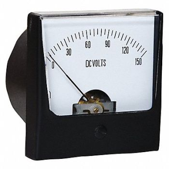 GRAINGER APPROVED Analog Panel Meter DC Voltage 0-150 DC V, 12G444