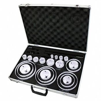 WESTWARD Hole Saw Set Bi-Metal 30 Pcs, 12G709